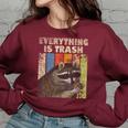 Everything Is Trash Retro Raccoon Lover Camping Women's Oversized Sweatshirt Maroon