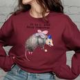 Fairy Godpossum Raccoon Sweatshirt - Women's Oversized Cozy Wear Maroon