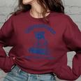 Funny Cowboy Raccoon Meme Sweatshirt - Women's Oversized Fit Maroon