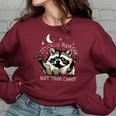 Funny Raccoon Women's Sweatshirt - Oversized Urban Style Maroon