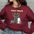 Garbage Gang Opossum & Raccoon Women's Oversized Sweatshirt Maroon