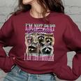 I'm Not Part Of The Problem Raccoon Meme Bootleg Women's Oversized Sweatshirt Maroon