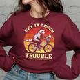 Get In Loser Raccoon Opossum Trash Panda Women's Oversized Sweatshirt Maroon