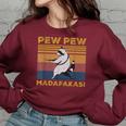 Pew Pew Madafakas Raccoon Sweatshirt - Vintage Women's Oversized Pullover Maroon