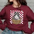 Possum Racoon Adopt A Cat Team Trash Opossums Raccoons Small Women's Oversized Sweatshirt Maroon