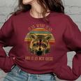 Raccoon Cartoon Oversized Sweatshirt for Women - Fun Kids Theme Maroon
