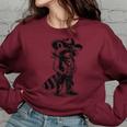 Raccoon Cowboy Cowgirl Western Sweatshirt | Oversized Unisex Style Maroon