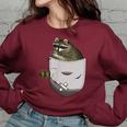 Raccoon Lover Women's Oversized Sweatshirt - Cozy Animal Charm Maroon
