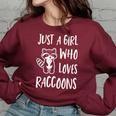 Raccoon Lover Women’s Oversized Sweatshirt – Cozy & Cute Maroon