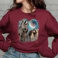 Raccoon Moon Sweatshirt - Fun Wildlife Theme for All Genders Maroon