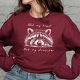 Raccoon Print Women's Oversized Sweatshirt – Cute Animal Design Maroon