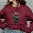 Raccoon Sunset Oversized Sweatshirt - Retro 90s Style for Women Maroon