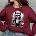 Raccoon Sweatshirt for Women & Men - Whimsical Comfort Maroon