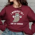 Raccoon Trash Panda Gym Sweatshirt - Relaxed Fit for Women Maroon