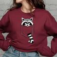 Raccoon 'Trash Panda' Women's Sweatshirt - Cartoon Casual Maroon
