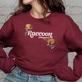 Raccoon Whisperer Women's Oversized Sweatshirt | Cozy Cute Tee Maroon