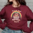 Raccoon Women's Oversized Sweatshirt | Eco-Friendly Trash Can Theme Maroon
