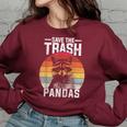 Raccoon Women's Oversized Sweatshirt - Vintage Retro Environmental Chic Maroon