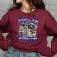Rizz Women's Oversized Sweatshirt - Autistic Raccoon Meme Maroon