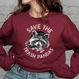 Save The Trash Pandas Raccoon Animal Lover Women's Oversized Sweatshirt Maroon