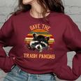 Save The Trash Pandas Raccoon Shirt Raccoon Animal T-Shirt Women's Oversized Sweatshirt Maroon
