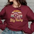 Stay Trashy Opossum Raccoon Internet Memes Meme Women's Oversized Sweatshirt Maroon