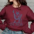 Stay Trashy Raccoon Halloween Women's Oversized Sweatshirt Maroon