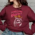 Strawberry Jams But My Don't Raccoon Women's Oversized Sweatshirt Maroon