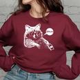 Trash Panda Lover Women's Oversized Sweatshirt | Teen Slang Meme Maroon