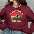 Trash Panda Spirit Animal Oversized Sweatshirt for Women Maroon