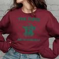 The Vibes Are In Shambles Sarcastic Raccoon Cowboy Women's Oversized Sweatshirt Maroon