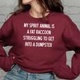 Women's Oversized Sweatshirt - Raccoon Spirit Animal Sarcastic Joke Maroon