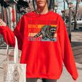 Adopt A Street Cat Womens Sweatshirt - Funny Gift for Raccoon Lovers Red