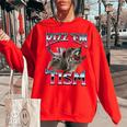Autism Meme Racoon Women's Oversized Sweatshirt - Fun & Bold Red