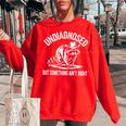 Cowboy Raccoon Women's Oversized Sweatshirt - Quirky Comfort Red