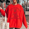 Cowboy Raccoon Women's Oversized Sweatshirt - Quirky Wild West Style Red