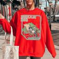 Dream Big Raccoon Sweatshirt | Oversized Women's Cozy Wear Red