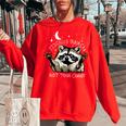 Funny Raccoon Women's Sweatshirt - Oversized Urban Style Red