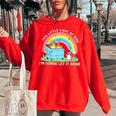 Groovy This Little Light-Of Mine Dumpster Fire Raccoon Women's Oversized Sweatshirt Red