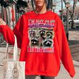 I'm Not Part Of The Problem Raccoon Meme Bootleg Women's Oversized Sweatshirt Red