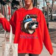 It Is What It Is And It Is Not Great Raccoon Vintage Women's Oversized Sweatshirt Red