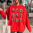 Raccoon Christmas Pajama Sweatshirt - Women's Oversized Cozy Decor Red