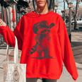 Raccoon Cowboy Graphic Oversized Sweatshirt for Men & Women Red
