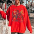 Raccoon Cowboy Western Oversized Sweatshirt for Men & Women Red