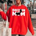 Raccoon Lover Oversized Sweatshirt for Moms - Cozy Animal Tee Red