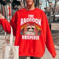 Raccoon Lover Vintage Retro Oversized Women's Sweatshirt Red