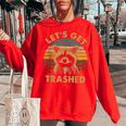Raccoon Lovers Oversized Women's Sweatshirt - Fun Animal Theme Red