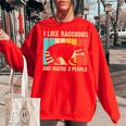 Raccoon For Men Women Raccoon Lover Introvert Women's Oversized Sweatshirt Red
