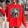 Raccoon Moon Sweatshirt - Fun Wildlife Theme for All Genders Red