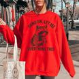 Raccoon Sarcastic Oversized Sweatshirt for Women - Playful and Cozy Red